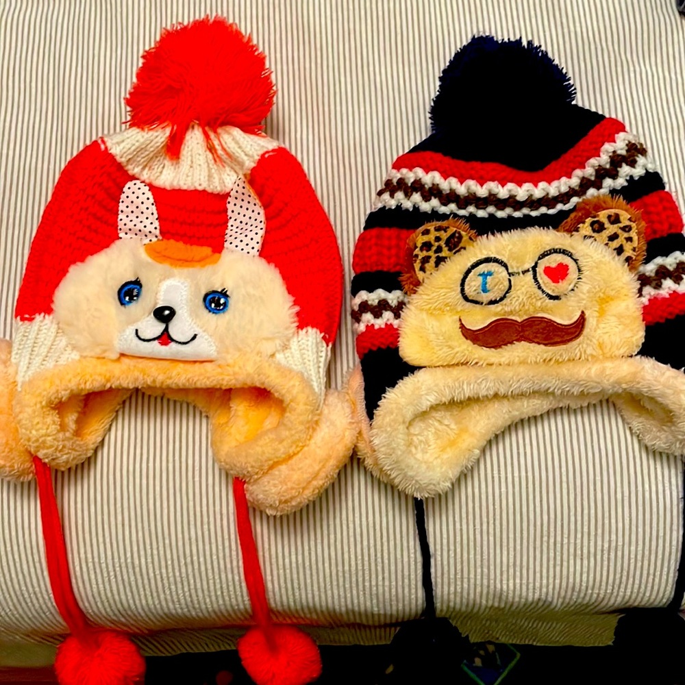 Braided beanie hats kids sized